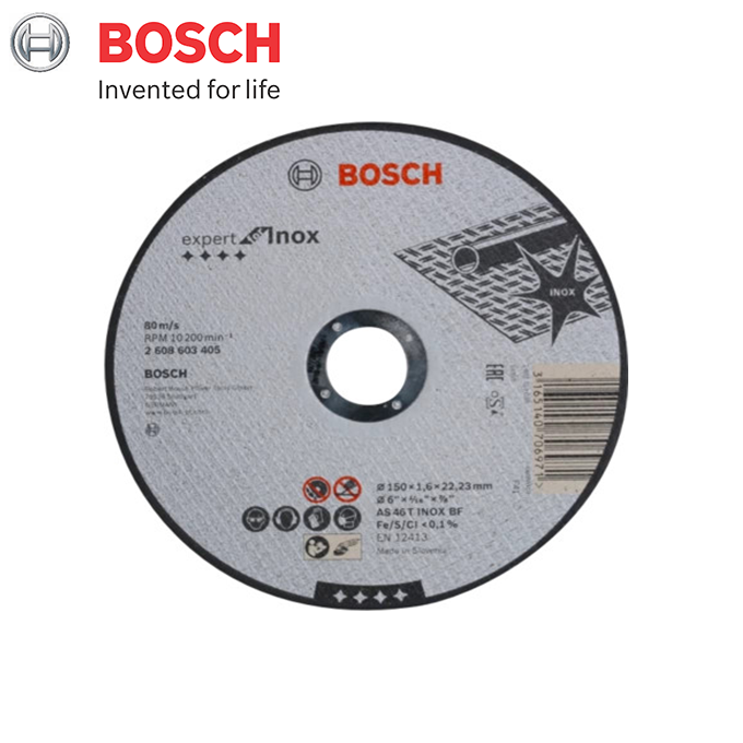 Đá cắt Inox 150×1.6x22mm Bosch 2608603405 – Expert for Inox