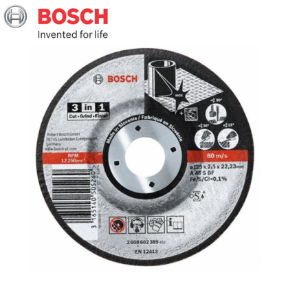 Đá cắt mài 3 trong 1 Bosch 125x2.5x22.3mm 2608602389