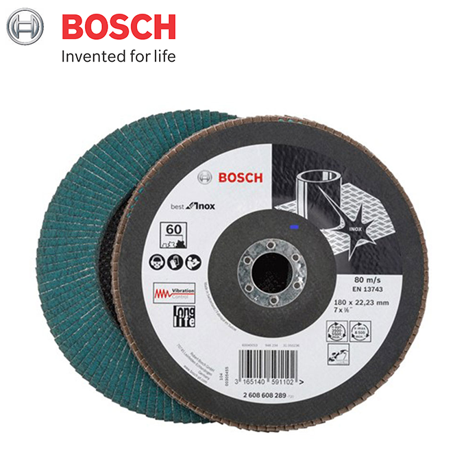 Đĩa nhám xếp Alox Bosch 2608608289 P60 Ø180mm