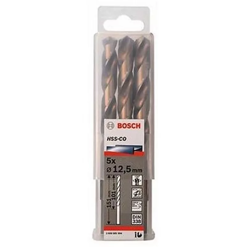 Mũi khoan INOX HSS-Co 12.5mm (hộp 5 mũi) Bosch 2608585904