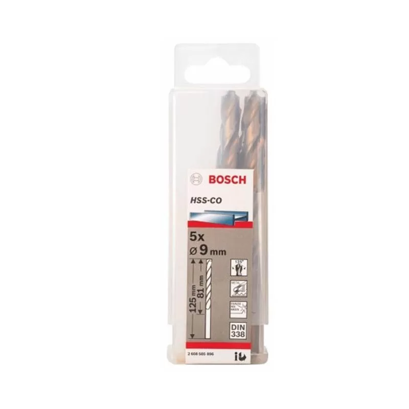 Mũi khoan inox BOSCH HSS-Co 9mm (5 mũi) 2608585896