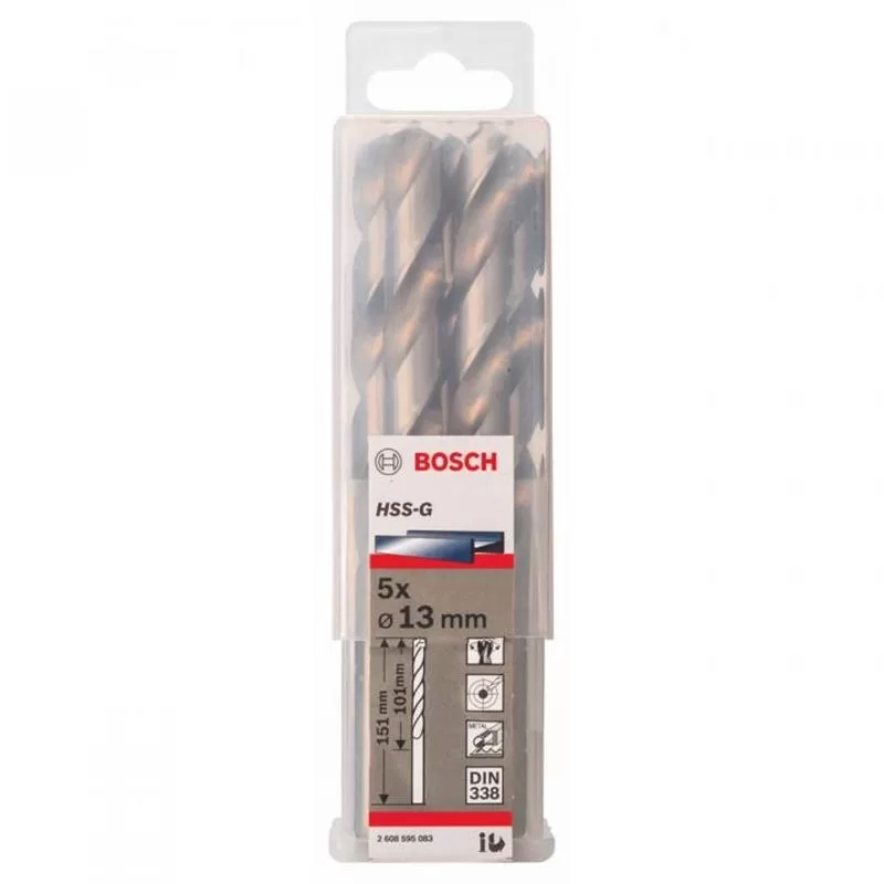 Mũi khoan sắt BOSCH HSS-G 13mm (5 mũi) 2608595083