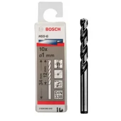 Mũi khoan sắt HSS-G 1mm (10 mũi) Bosch – 2608595049