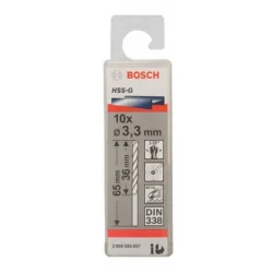 Mũi khoan sắt HSS-G 3.3mm (10 mũi) Bosch – 2608595057