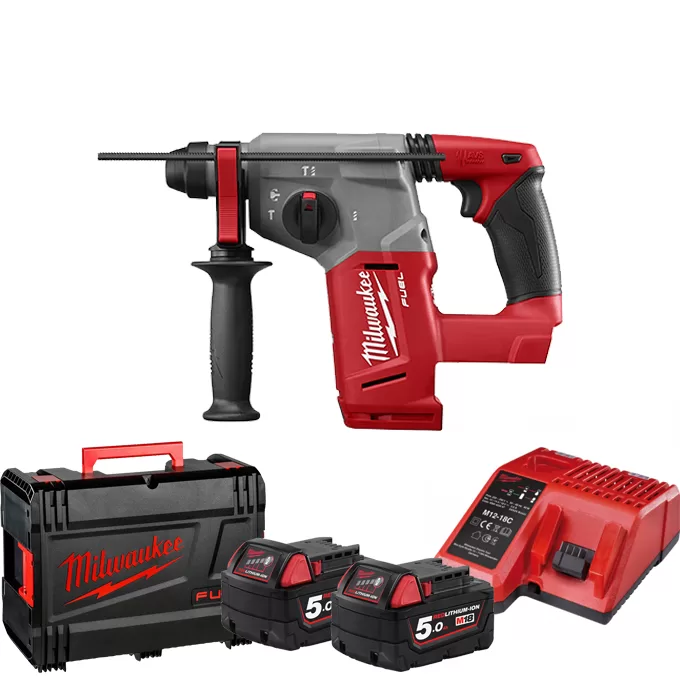 Máy khoan búa pin Milwaukee M18 CHX-502C (SET 2PIN 5.0Ah, sạc) - Ảnh 3