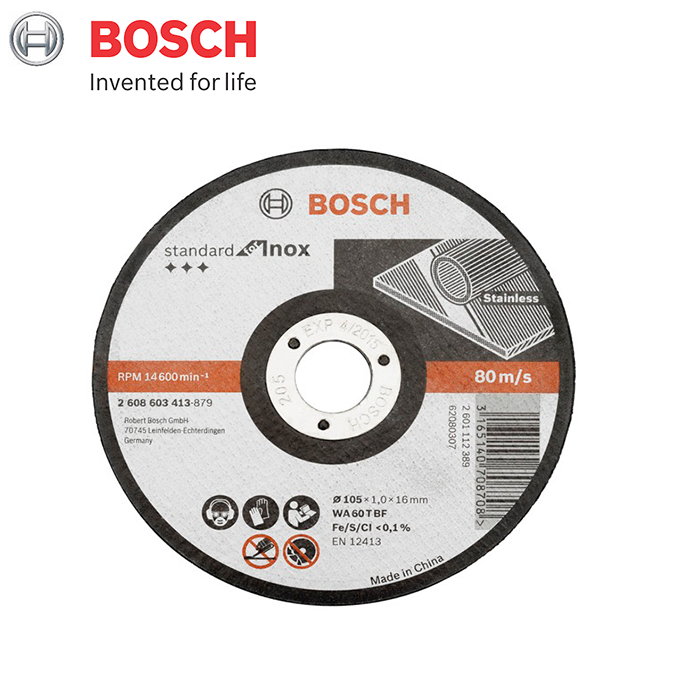 Đá cắt inox 105×1.0x16mm Bosch 2608603413 - Standard for Inox