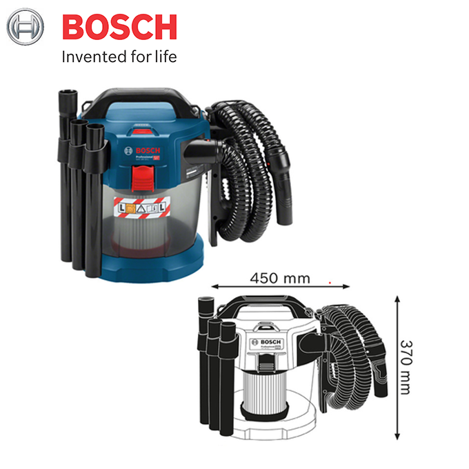 Kích thước máy hút bụi GAS 18V-10 L