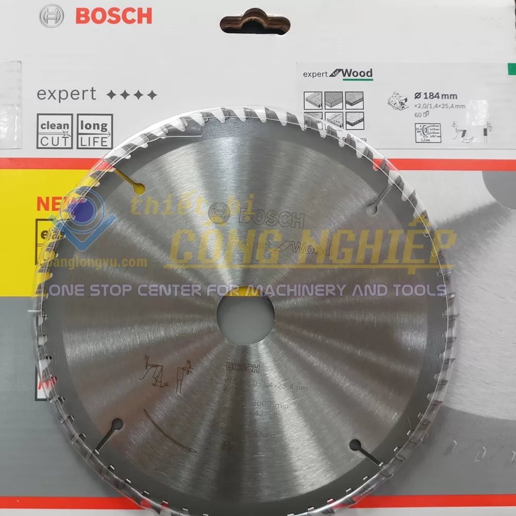 Lưỡi cưa gỗ 184mm T60 BOSCH (chuyên nghiệp) 2608642985