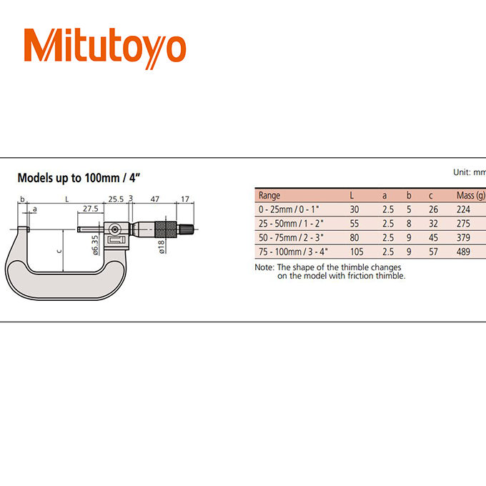 Panme đo ngoài hiển thị số Mitutoyo 193-111 (0-25mm x 0.001) - Ảnh 3