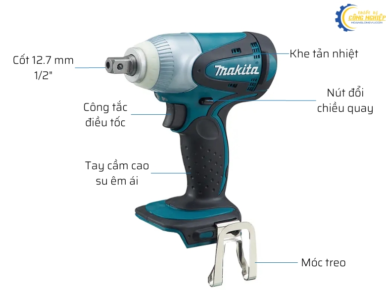 Máy siết bu lông dùng pin (12.7mm)(18v) Makita DTW251Z