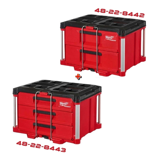 Combo Hộp đựng dụng cụ packout Milwaukee 48-22-8442 + 48-22-8443