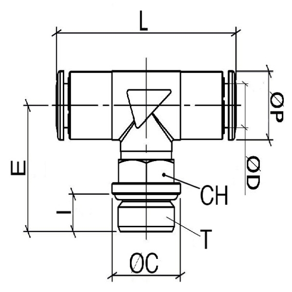 Đầu Nối Khí Ngã 3 Ren Ngoài bằng Đồng BPT
