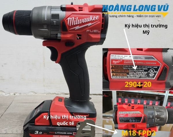 Ký hiệu của tên gọi của sản phẩm milwuakee chính hãng và xách tay