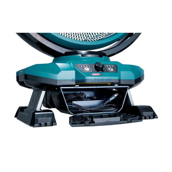 Phía trước và bảng điều khiển của quạt pin Makita CF003GZ