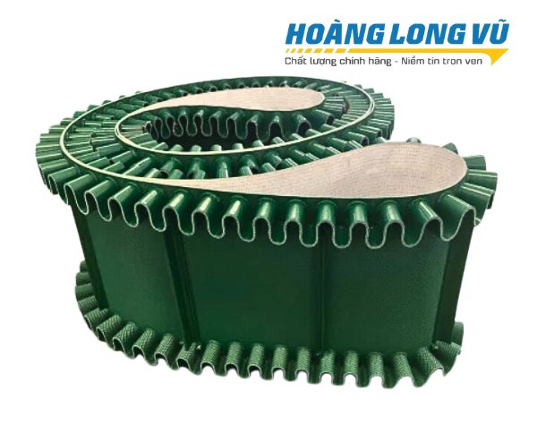 Dây băng tải PVC xanh tai bèo chịu nhiệt lên tới 80°C