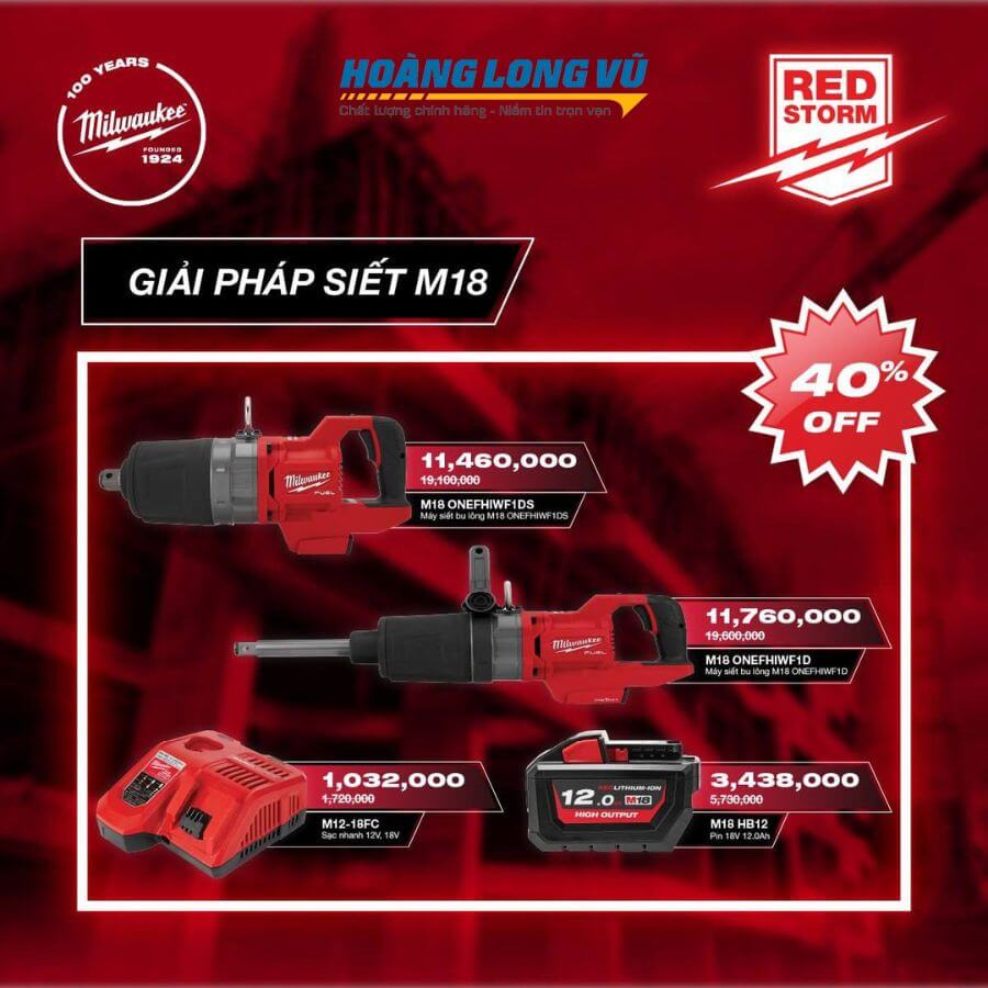 Mẫu máy siết m18 áp dụng thu cũ đổi mới Milwaukee 