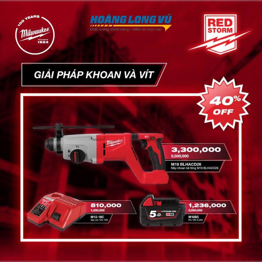máy khoan và vít m18 trong chương tình thu cũ đổi mới milwaukee