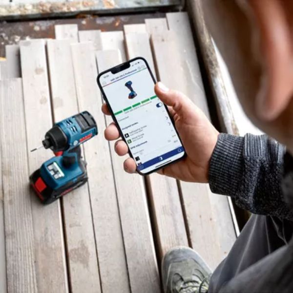 Ứng dụng Bosch trên điện thoại điều chỉnh máy Bosch GDR 18V-220 C