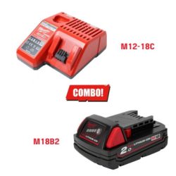 Combo Pin Milwaukee M18B2 + Sạc M12-18C Chính Hãng – Giá Tốt