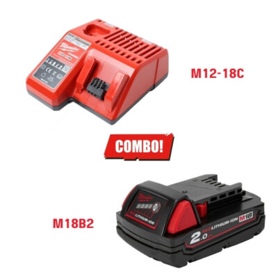 Combo Pin Milwaukee M18B2 + Sạc M12-18C Chính Hãng – Giá Tốt
