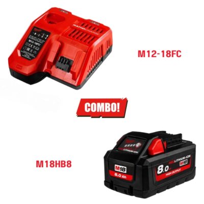 Combo Pin M18HB8 + Sạc Nhanh M12-18FC Milwaukee – Chính Hãng