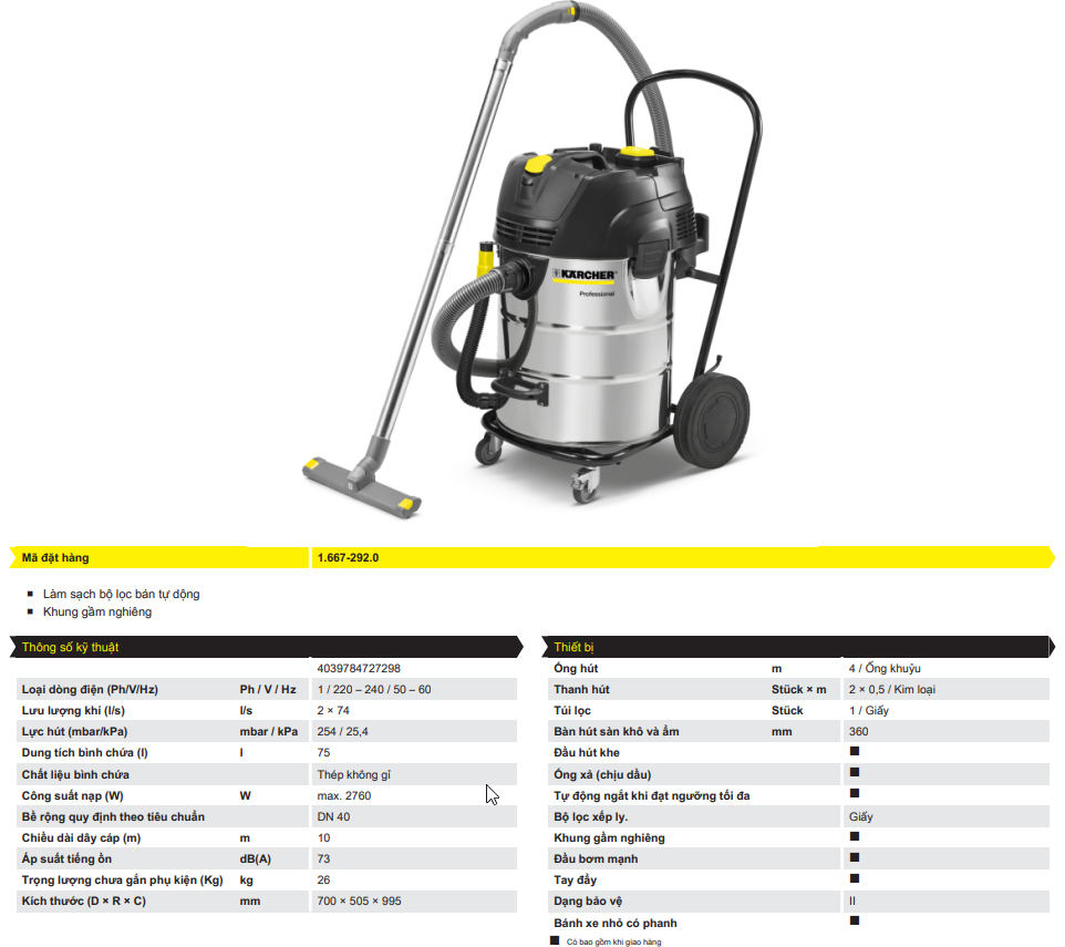 Karcher NT 752 Ap Me Tc EU