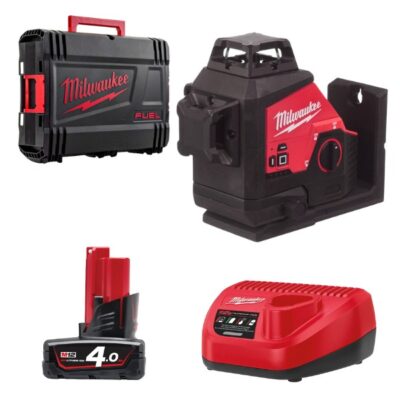 Combo Máy cân mực laser Milwaukee M12 3PL + Pin M12B4 + Sạc C12C