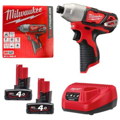 Máy bắn vít pin 12V MILWAUKEE M12 BID-0 + 2 Pin M12B4 + Sạc C12C