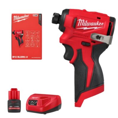 Combo Máy bắt vít động lực Milwaukee M12 BLIDRC +Pin M12HB2.5+ Sạc C12C
