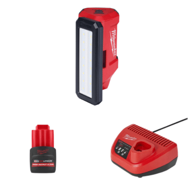 Combo đèn led chiếu sáng trục xoay Milwaukee M12 PAL-0 + M12HB2.5 + C12C