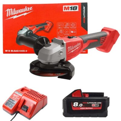 Máy mài góc pin 100mm M18 BLSAG100X-0 + Pin M18HB8 + Sạc M12-18C