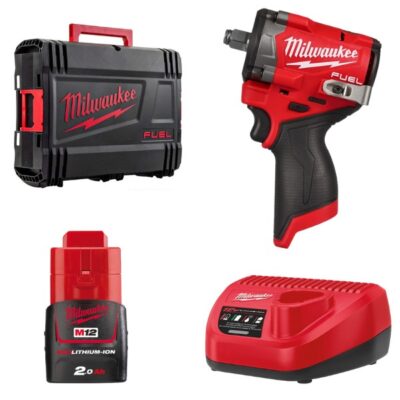 Máy siết bu lông 1/2 inch MILWAUKEE M12 FIW2F12-0X0 + Pin M12B2 + Sạc C12C