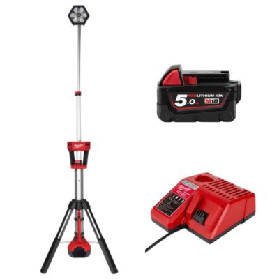 Combo đèn LED chân đứng Milwaukee M18 SAL-0 + M18B5 + M12-18C