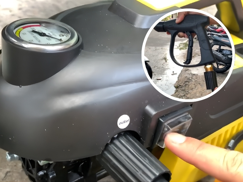 xả Air khí Tháo dây áp lực ra khỏi thân máy