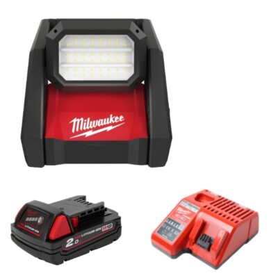 Combo Đèn Led hắt sáng pin Milwaukee M18 HOAL-0 + M18B2 + M12-18C