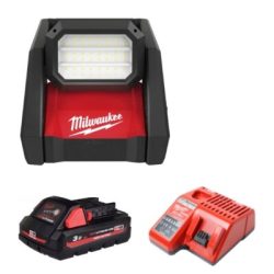 Combo Đèn Led hắt sáng pin Milwaukee M18 HOAL-0 + M18HB3 + M12-18C