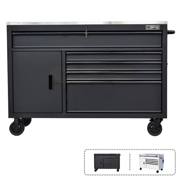Tủ dụng cụ CSPS 132cm - 05 hộc kéo màu đen/trắng