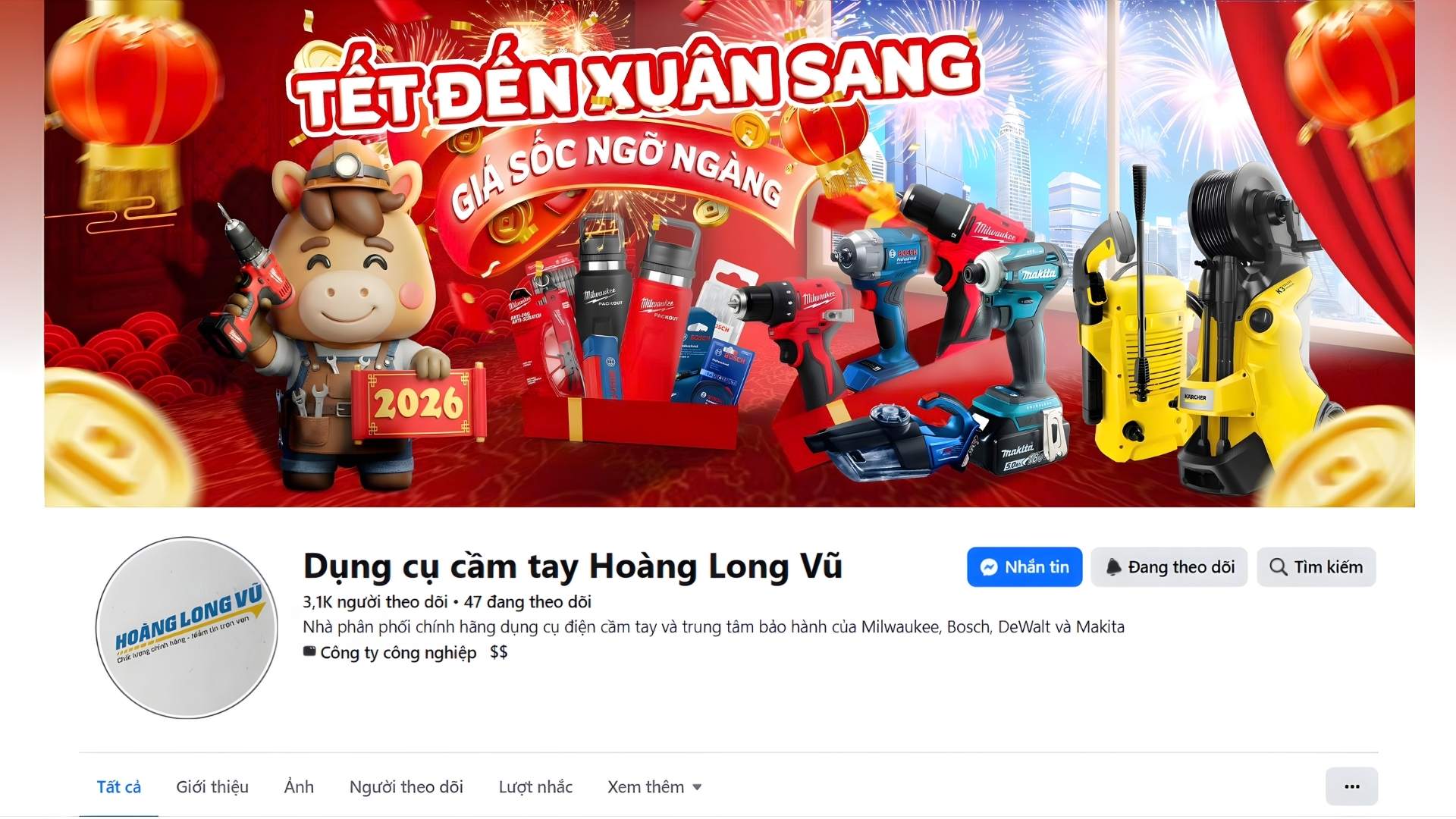 Fanpage dụng cụ cầm tay Hoàng Long Vũ