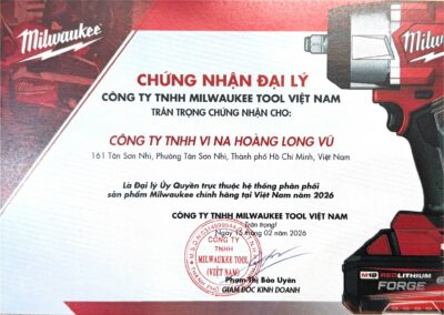 Chứng nhận Hoàng Long Vũ là đại lý Milwaukee chính hãng