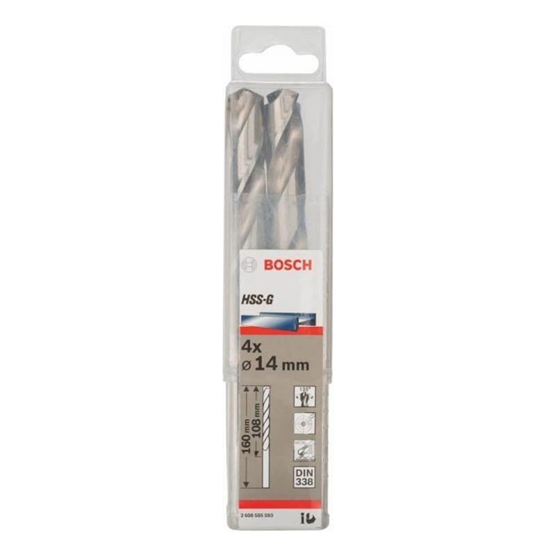 Mũi khoan sắt HSSG 14mm (hộp 4 mũi) BOSCH