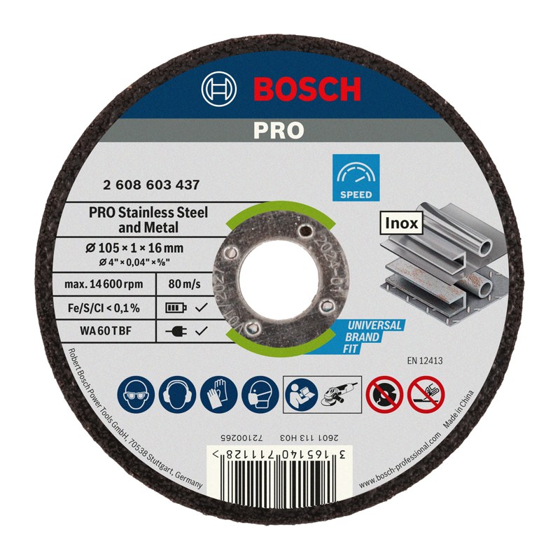 Đá cắt expert 105x1.0x16mm (inox) Bosch (2608901468)