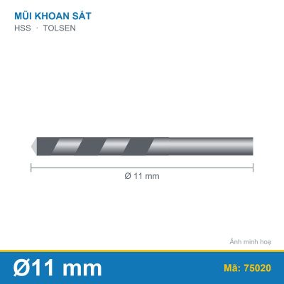 Mũi khoan sắt HSS 75020 (11mm) TOLSEN