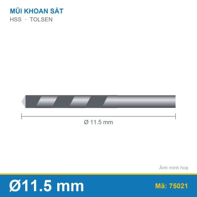 Mũi khoan sắt HSS 75021 (11.5mm) TOLSEN