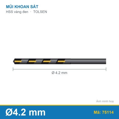 Mũi khoan sắt HSS vàng đen 75114 (4.2mm) TOLSEN