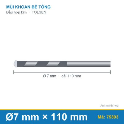 Mũi khoan bê tông (7x110mm) 75303 TOLSEN