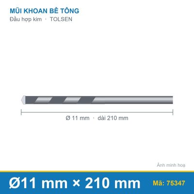 Mũi khoan bê tông (11x210mm) 75347 TOLSEN