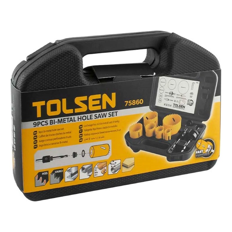 Bộ mũi khoét sắt 9 món 75860 TOLSEN