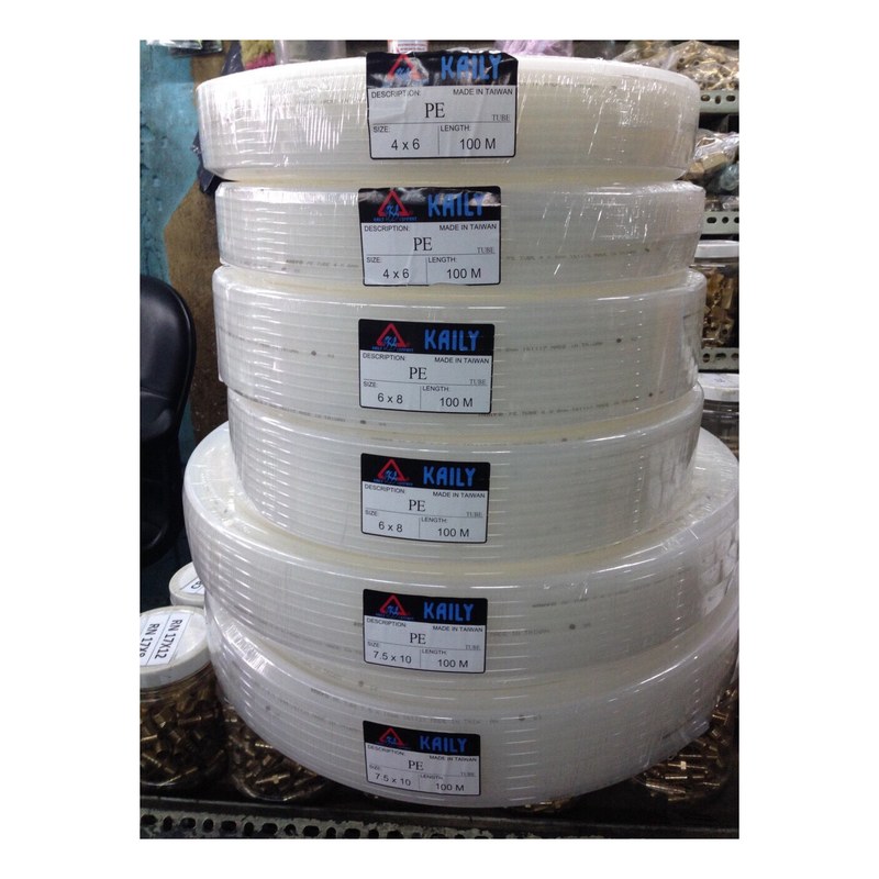 Ống hơi PU 8x5x100mm (trắng) KAILY