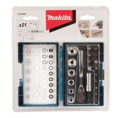 Bộ mũi vặn vít có cần siết 21 chi tiết B54081 Makita