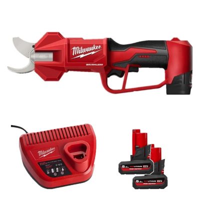 Máy cắt cành Milwaukee M12 BLPRS-0 ASIA + 2 Pin M12 HB5 ASIA + Sạc C12C